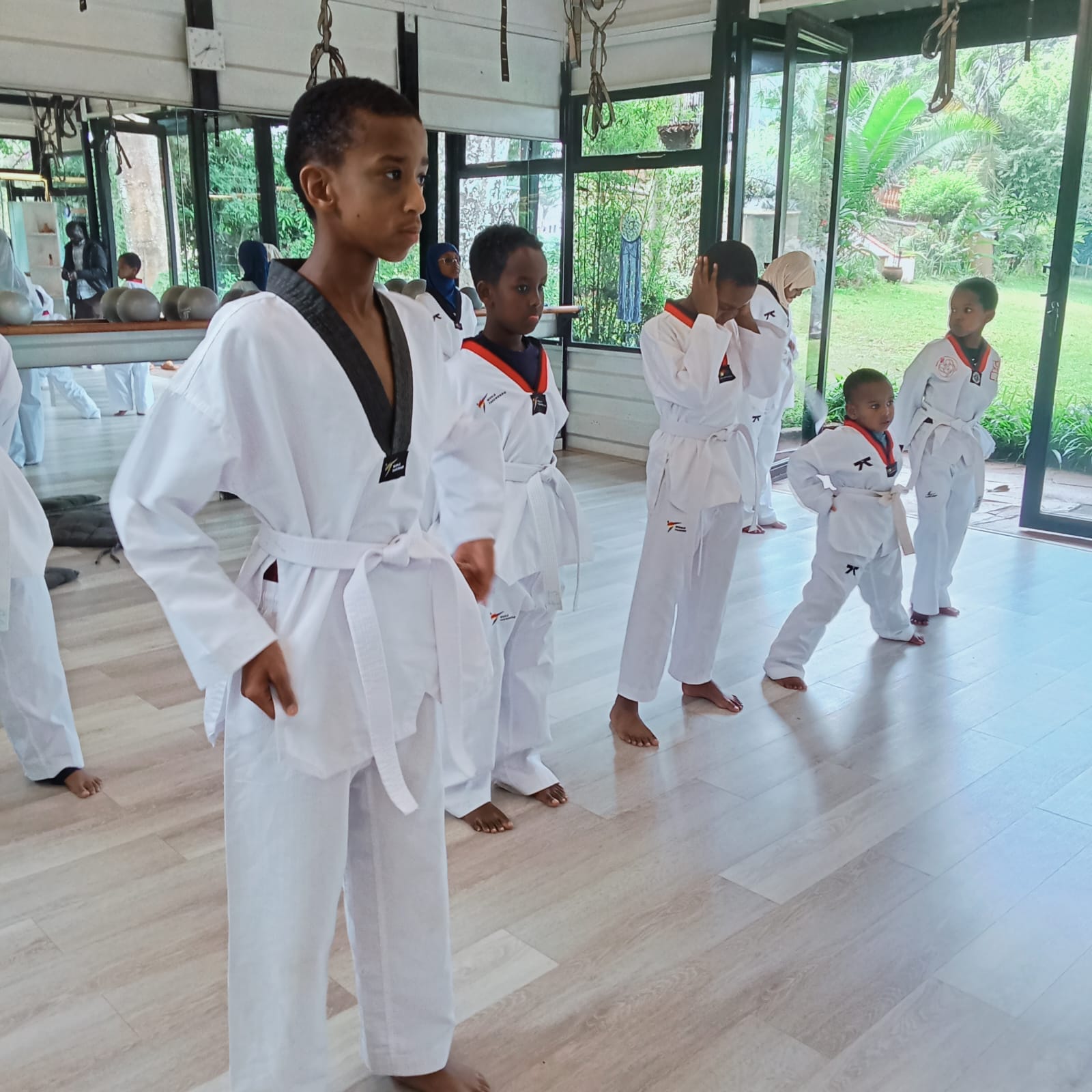 Students in Taekwondo training